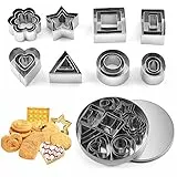 Unvtap Ausstechformen Set 24 Stück Mini Keksausstecher Ausstecher Plätzchen Ausstechformen Weihnachten für Backen, Silber