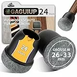 24 Stück Stuhlbeinkappen,Schwarz Schutzkappen für Stuhlbeine Mit Filz,Filzgleiter,Silikon Schutzkappen für Stuhlbeine Schräge,1.25 inch Stühle für Verschleißfeste Stuhlbeinschoner
