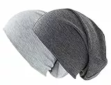 shenky 2er Set Beanie Mütze | Hellgrau und Dunkelgrau | Herbstmütze | Übergangsmütze