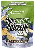 IronMaxx 100% Vegan Protein Zero - Blueberry Cheesecake 500g | Veganes Eiweißpulver ohne Zucker | Low Carb Protein Shake, High Protein, laktosefrei, geeignet für Muskelaufbau & Diät