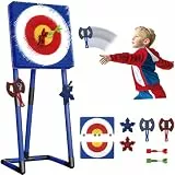 Axe Wurfrasen Dartspiel Set - 3 in 1 Dartscheibe mit 2 Darts & 2 Achsen, stabiles faltbares Spielzeug für Outdoor Familienspaß & Eltern-Kind-Aktivitäten