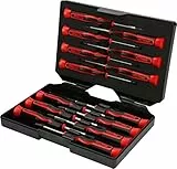 KS Tools 500.7170 Feinmechanik-Schraubendreher-Satz PH, Schlitz, TX, 14-tlg., Schwarz
