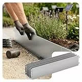VOUNOT® Rasenkante Metall 10m, verzinkt Beeteinfassung Beetumrandung Mähkante, Länge 100cm Höhe 18cm, 10 Stück