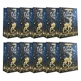 Idena 30495-10 - Geschenktüten Frohe Weihnachten, 10 Stück, Geschenktaschen in der Größe 18 x 23 x 8 cm, Papiertüten in Schwarz und Gold