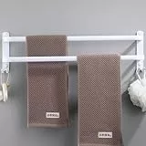 80CM Handtuchhalter Ohne Bohren, Handtuchhalter Weiß, Handtuchhalter Wand, Handtuchhalter Ohne Bohren Weiß, Handtuchstange Badezimmer Zubehör, Handtuchhalter Bad Doppelt für Badezimmer Küche
