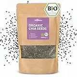 RheinNatur Bio Chia Samen 1 kg - 100% Bio Chiasamen - Reich an Proteinen, Ballaststoffen & Omega-3-Fettsäuren - Ideal für Salate, Joghurt, Müsli & Chia-Wasser - 1000 g Beutel