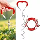 Snagle Paw Anlegepflock mit Leine, Anlegepflöcke für Camping Hund, Hundehofpfahl mit Kabelbinder, 3m Hundekette für Camping, Hundetrainingsleinefür mittel große Hunde