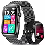 2025 Smartwatch Herren EKG/ΒΙυtｚυcker/BMI/HRV/Harnsäure/ΒΙυtdrυck, 1,57' Gesundheitsuhr mit Telefonfunktion 24H Pulsuhr SpO2 Schlaf/Apnoe-Monitor Fitnessuhr Schrittzähler,Smartband für iOS Android