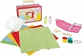 small foot 3921 Kinderkoffer 'Nähset', inkl. Stoffe, Schere, Nadeln, Knöpfen und Perlen aus Holz, uvm, ab 3 Jahren