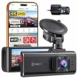 REDTIGER F7NA 4K Dashcam Vorne Hinten, STARVIS 2 IMX678 8MP Ultra HD Autokamera, 5.8GHz WLAN(20MB/s), GPS & Sprachsteuerung, HDR Nachtsicht, 24H Parküberwachung, Ohne SD-Karte, Bis zu 512GB Max