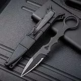 Amacigana Klein Messer, EDC Messer mit Kydex Scheide, Full Tang Outdoor, 17CM 440C Feststehende Klinge Jagdmesser, Taschenwerkzeug Gürtelmesser für Outdoor Camping Angeln Wandern