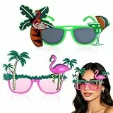 MAGICLULU 2er-pack Flamingo-sonnenbrillen, Partydekoration, Hawaii-sommer-modebrillen, Tropische Lustige Flamingo-brillen für Männer Und Frauen, Luau-sommer-strand-mottoparty