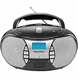 KARCHER RR 5025-B tragbares Radio, CD-Player mit Netz-und Batteriebetrieb, UKW-Radio mit AUX-Anschluss & Kopfhöreranschluss, schwarz