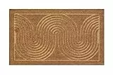 Wecon Home – Coole Fußmatte aus 100% Kokos mit Wellen-Muster – pflegeleicht und rutschhemmend – Retro Flow (45 x 75 cm, Natur)