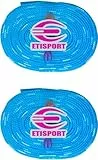 ETISPORT Paar professionelle flache Schnürsenkel für Hockey- und Schlittschuhe und Riemen mit Rollen. Beständig. Länge jeweils 3 m | 118in. (Himmelblau)