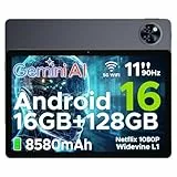 DOOGEE U11 Android 16 Tablet 11 Zoll Gemini AI 16GB RAM +128GB ROM (2TB TF) 8580mAh Gaming Tablet Unisoc T7200 Octa-Core 13MP+5MP Tablets PC 2.4G+5G WLAN GMS/ WidevineL1/ 3.5mm Audio/GPS/Face ID/OTG