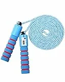 KONVINIT Springseil Kinder Hüpfseil mit Zähler Sprungseil Verstellbare mit Komfortablen & Anti-Rutsch Griffen für Mädchen Junge