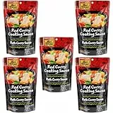 Real Thai Rote Curry Sauce 250ml – 5er Pack – Original Thailändische Currysauce mit Kokosnussmilch – Fertigsauce ohne Zusatzstoffe – Authentisches Thai Curry, Würzsauce für Asiatische Gerichte