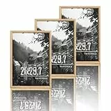 VUVUZULA Bilderrahmen A4 Holzrahmen Holz 21x30cm Fotorahmen Eiche MDF Rahmen 3er Set DIN A4 Urkunden Posterrahmen Natur