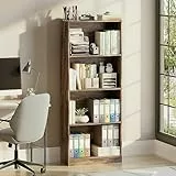 Vida Designs Cambridge großes Bücherregal mit 4 Ebenen, Dunkles Holzregal, Aufbewahrungseinheit, Büro, Wohnzimmer, Möbel
