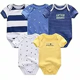 Chamie Newborn Baby Bodysuit Kurzarm für Baby Jungen und Mädchen 0-12M, 5er Pack