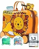 Kinderkoffer zum Draufsitzen als Handgepäck & Kindertrolley Ersatz - Kinderkoffer zum Sitzen für Jungen & Mädchen - Kinder Reisekoffer für Kindergepäck mit Rollen