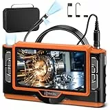 Ferdiiz 7' IPS Endoskopkamera mit Licht, 1920P HD Doppellinse - IP68 Wasserdichte Inspektionskamera, 8+1 LED Rohrkamera, Halbstarres Kabel mit Taschenlampe, Auto, Rohre & Haus, Plug & Play - 5m/16ft