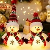 ACAREY Weihnachtsdeko Wichtel mit Licht, 2 Stück Weihnachten Deko Schneemann Wichtel Figure Weihnachten Tischdeko Figur für Weihnachtsdeko Innen Kamin Büro Zimmer Weihnachts Geschenke