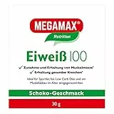 Megamax Eiweiss Schoko 30 g Pulver | Molkenprotein + Milcheiweiß Für Muskelaufbau ,Diaet | 2k-Eiweiss ideal zum Backen | hochdosiert Low Carb Eiweiß | aspartamfrei Eiweiss mit Aminosäure