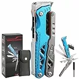 Olubfdh multitools, 17 in 1 Edelstahl Multitool Werkzeug mit Zange Klappmesser Säge Schraubendreher, Geschenke für Männer, Faltbares Multifunktionswerkzeug für Outdoor, Camping, Reparieren