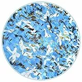 Xrdbfd Militärisches Tarnnetz, Sonnensegel, Verstärktes Camouflage Netz, Outdoor-tarnnetz Für Pergola-beschattung/gartendekoration, 2/3/4/5/6/7/8/9/10m Sonnenschutznetz,bluewhite-1.5x1m(4.9 * 3.3ft)
