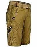 Geographical Norway Cargo Shorts Kurze Hose Knielang Short Bermuda Sommer Urlaub Freizeit FVS Production H-H, Hosengröße:L / W33, Farbe:Mastic