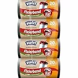 Swirl Reißfest & Dicht Fixierband Müllbeutel 20 l (4 x 15 Beutel), tropfsichere Müllsäcke für den Hausmüll, reißfeste Mülltüten für sicheren Halt am Mülleimer