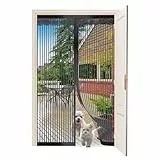 JANORS Magnetisches Fliegengitter für Türen, Insektenschutz mit Magnetverschluss, selbstklebend 90 x 210 cm (Streifen)