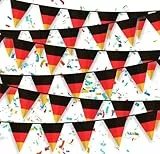 TK Gruppe Timo Klingler XXL Wimpelkette 5 Meter Deutschland Girlande schwarz, rot, gelb (Gold) als Deko Dekoration, Fanartikel, Partydekoration zur Fußball Weltmeisterschaft WM 2026 (5 Meter)