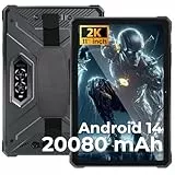 HOTWAV R9 Pro Outdoor Tablet 2024 Android 14, Octa-Core 20080mAh 20GB+256GB/2TB TF Rugged Tablets, 11' 2K FHD+ Tablet Wasserdicht 64MP+16MP Kamera, IP68/IP69K/4G LTE Dual SIM/5G WiFi/GPS/OTG/Face ID
