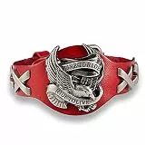Bysonglezai Armband Herren Armbänder Armreif Damen Männer Geschenk Armbänder Maleretro Armband Echtes Leder Armband Männer Frau Armbänder Armreifen Rot