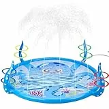 Anpro Sprinkler für Kinder, Aufblasbare Octopus-Wasserspielzeuge für Jungen und Mädchen, Sommer Outdoor-Spiel mit 8-Ring-Wurf, Garten-Wasser-Sprinkler-Sprühspielzeug, Spaßgeschenk für Kinder