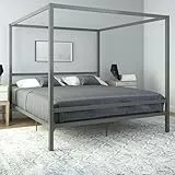 DHP Modernes Himmelbett aus Graumetall Super King Size
