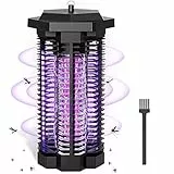 CONOPU Insektenvernichter Elektrisch 4000V, 18W UV-Licht Mückenfalle, Indoor-Mückenlampe, Garten-Insektenlampe mit extra Lampe, Schwarz, OZM21W12, Small