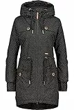 ALIFE and Kickin CharlotteAK A Coat – Damen Wintermantel – Lange Winterjacke für Kalte Tage – Mantel für Herbst & Winter – Perfekt für Freizeit & Alltag Black dots XXXL