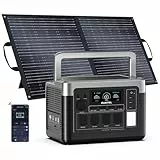 OUKITEL P1000 Plus Tragbare Powerstation mit 100W Solarpanel, 1024Wh LFP Batterie Backup mit 4x1800W AC Ausgäng, Schnellladung von 0-80% in 40 Mins Solar Generator, Notstromaggregat für Camping