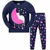 MIXIDON Mädchen Schlafanzu Baumwolle Kinder Langarm Pyjama 98 104 110 116 122 128 134 140 146,Pattern 7, 9 Jahre