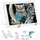 YINGWOND Leuchttisch A3 mit Ständer, Ultra-dünne Diamond Painting Leuchttisch mit Adapter Stufenlos Dimmbar Licht pad für Diamond Painting, Zeichnen