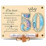 Charfia Geschenk Geschenke zum 50 Geburtstag Mann Frau, Geldgeschenke Deko 50. Geburtstag Mann Frau Geburtstagskarte, Geschenke Geburtstagsgeschenk für Männer Frauen Geldgeschenk