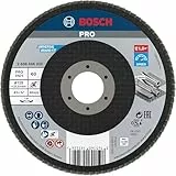 Bosch 1x PRO Metal X571 Fächerschleifscheibe, abgewinkelte Ausführung, Fiber, für kleine Winkelschleifer (für Stahl, Edelstahl, Ø 125 mm, Körnung 60, Professional Zubehör Kleiner Winkelschleifer)
