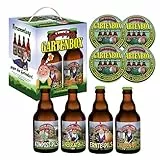 Garten Bier Würfel mit 4 Spaßbieren und 4 Bierdeckeln