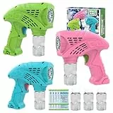 Panacare 3PCS Seifenblasenpistolen, Seifenblasenmaschine Gun Kinder 5000+ Blasen/Min mit 10* konzentrierte Seifenblasenlösung, Seifenblasenspielzeug Geschenk für Kinder/Geburtstag/Party, Bubble Gun