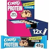 Proteinriegel | Corny Protein Crunchy Cookie Flavor | 30% Protein | Eiweißriegel ohne Zuckerzusatz | Großpackung 12x45g