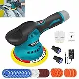 Akku Auto Poliermaschine, Exzenter Poliermaschine mit 2x Akkus, 8 Variablen Geschwindigkeiten, Autopoliermaschinen Set 22pcs, Akku Wachsmaschine für Autopflege, Polieren, Wachsen,Kratzerentfernung